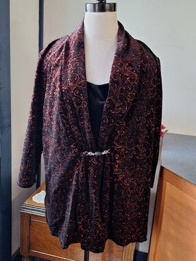 Notions Woman Sparkling Velvet Glitter Blouse, Size 1XL, Style#WVTF0281,NWT